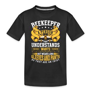 Honig Bienen Insekten Zucht - Kinder Premium Bio T-Shirt - Schwarz - Vorne