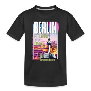 Berlin Skyline TV Tower Allemagne Ville colorée - T-shirt bio Premium Enfant - noir - Devant