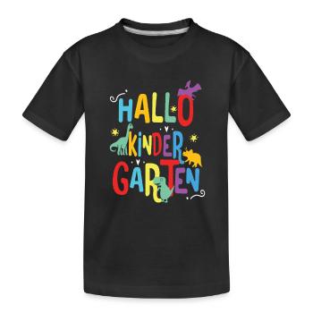lustiges und farbenfrohes Kindergarten T-Shirt - Kinder Premium Bio T-Shirt - Schwarz - Vorne