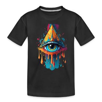 Illustration de l’œil qui voit tout - T-shirt bio Premium Enfant - noir - Devant