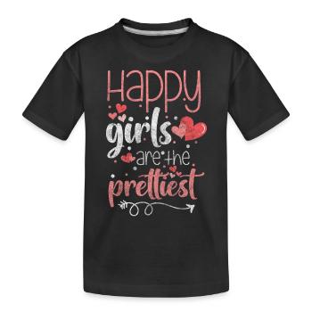 Happiness Optimism Lucky Charm - Kids' Premium Organic T-Shirt - black - Front