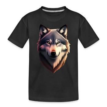 Wolf - Kinder Premium Bio T-Shirt - Schwarz - Vorne