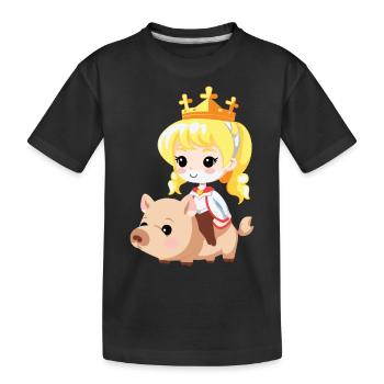 Conte de fées de princesse cochon - T-shirt bio Premium Enfant - noir - Devant