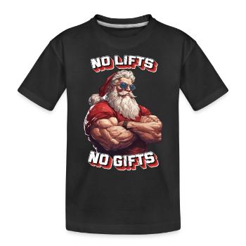 Père Noël grossier - Pas d’ascenseurs, pas de cadeaux - T-shirt bio Premium Enfant - noir - Devant