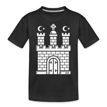 Armoiries de Hambourg avec demi-lune (turc / blanc) - T-shirt bio Premium Enfant - noir - Devant