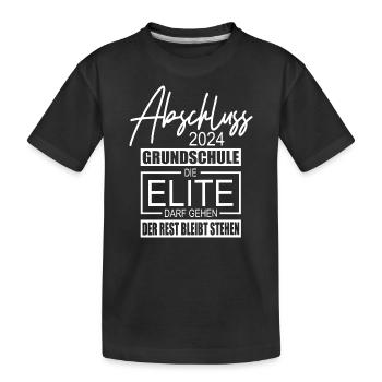 Abschluss 2024 Grundschule - Kinder Premium Bio T-Shirt - Schwarz - Vorne