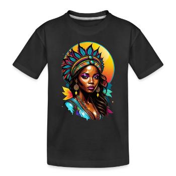 Afro Woman - Beauty - Kids' Premium Organic T-Shirt - black - Front