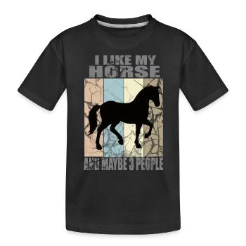 L’amour du cheval - T-shirt bio Premium Enfant - noir - Devant