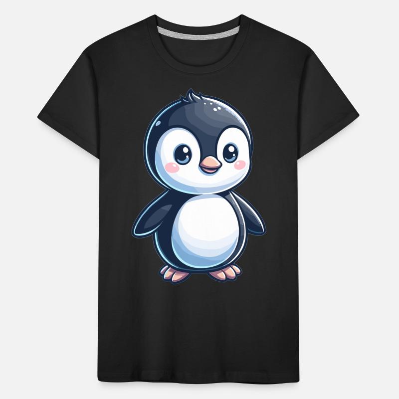 kindlich gestalteter Pinguin Kinder Premium Bio T-Shirt