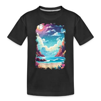 Beach Holidays Sun Sea - Kids' Premium Organic T-Shirt - black - Front
