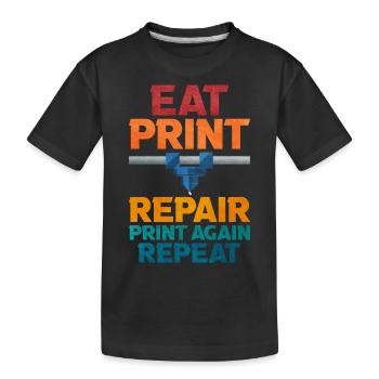 3D Printing - Kids' Premium Organic T-Shirt - black - Front