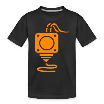 3D Druck - Kinder Premium Bio T-Shirt - Schwarz - Vorne