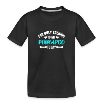 Pomapoo Pom-A-Poo - Kinder Premium Bio T-Shirt - Schwarz - Vorne