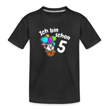5ème anniversaire chaton mignon chat cinq 5 ans - T-shirt bio Premium Enfant - noir - Devant
