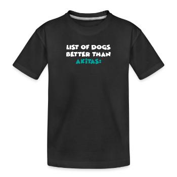 Akita - Kids' Premium Organic T-Shirt - black - Front