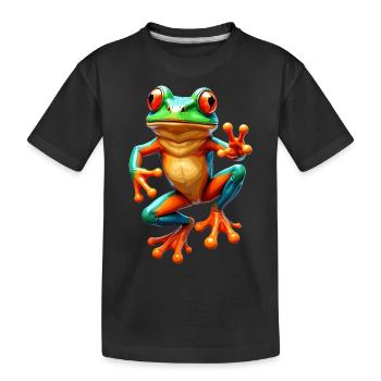 Ästhetischer Frosch Frösche für einen Frosch - Kinder Premium Bio T-Shirt - Schwarz - Vorne