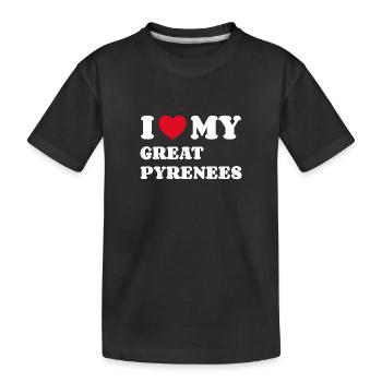 J’adore mes grandes Pyrénées - T-shirt bio Premium Enfant - noir - Devant
