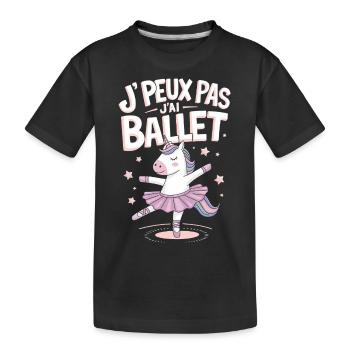 J'peux pas j'ai ballet - T-shirt bio Premium Enfant - noir - Devant