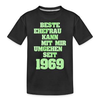 Mariage Épouse Femme Petite amie Année 19691969 - T-shirt bio Premium Enfant - noir - Devant