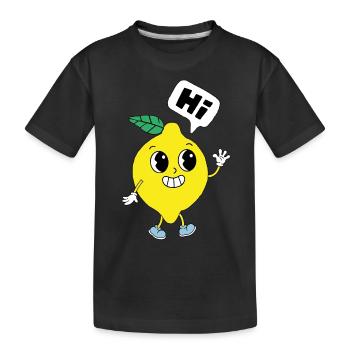 Hi Zitrone - Kinder Premium Bio T-Shirt - Schwarz - Vorne