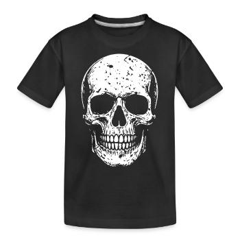 Totenkopf - Kinder Premium Bio T-Shirt - Schwarz - Vorne