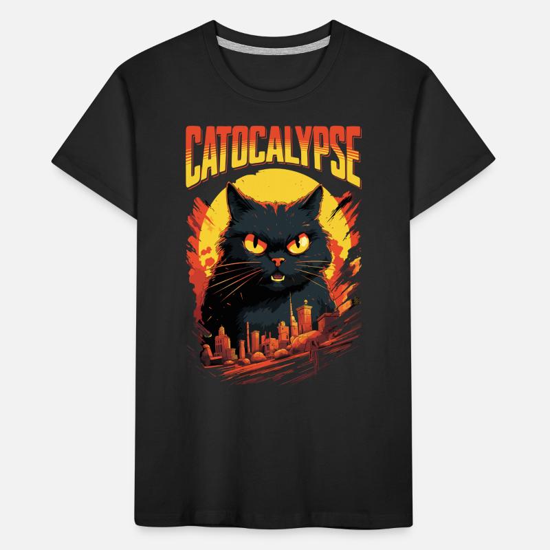 Chat Catocalypse Ville Chaos Créature Monstre Chat T-shirt bio Premium Enfant