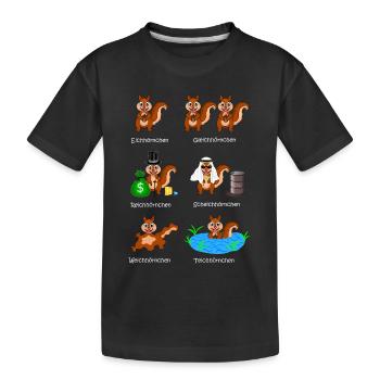 écureuils, écureuils, écureuils, cheikhs, - T-shirt bio Premium Enfant - noir - Devant
