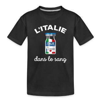 L'Italie dans le sang Cadeau Italien et Italienne - T-shirt bio Premium Enfant - noir - Devant