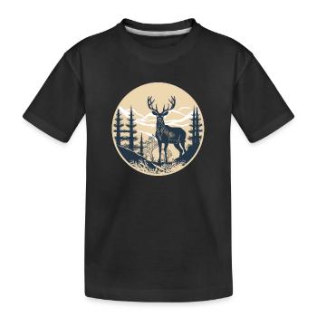 Cerf - T-shirt bio Premium Enfant - noir - Devant