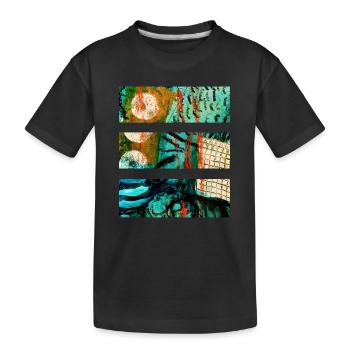 Paysage abstrait aux couleurs vives - T-shirt bio Premium Enfant - noir - Devant
