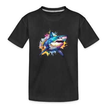 Aquarelle de requin - T-shirt bio Premium Enfant - noir - Devant