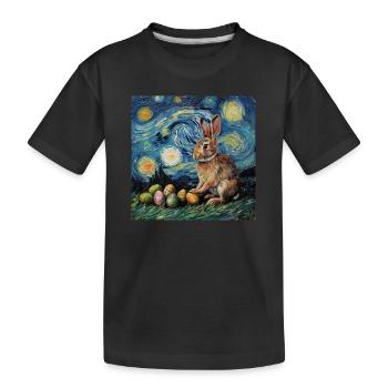 lapin de Pâques, Pâques, lapin, joyeuses Pâques, oeufs de Pâques - T-shirt bio Premium Enfant - noir - Devant
