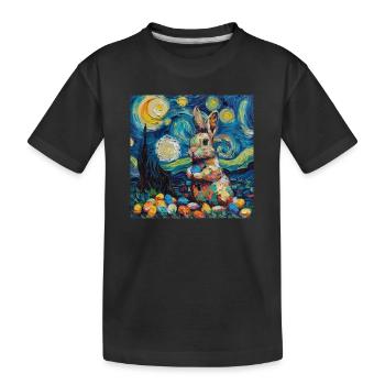 lapin de Pâques, Pâques, lapin, joyeuses Pâques, oeufs de Pâques - T-shirt bio Premium Enfant - noir - Devant