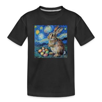 lapin de Pâques, Pâques, lapin, joyeuses Pâques, oeufs de Pâques, - T-shirt bio Premium Enfant - noir - Devant
