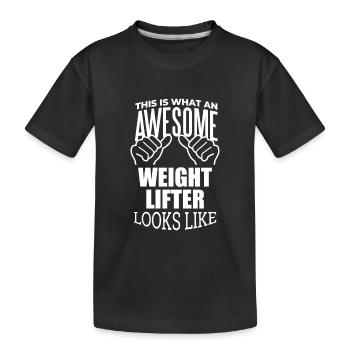 Weightlifting - Kids' Premium Organic T-Shirt - black - Front