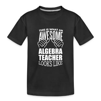 Algebra - Kids' Premium Organic T-Shirt - black - Front
