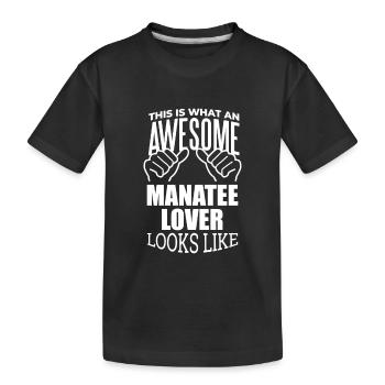 Manatee Manatee Manatee - Kids' Premium Organic T-Shirt - black - Front