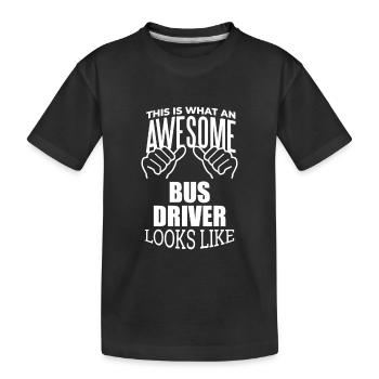 Chauffeur de bus Chauffeur de bus Chauffeur d’autobus - T-shirt bio Premium Enfant - noir - Devant