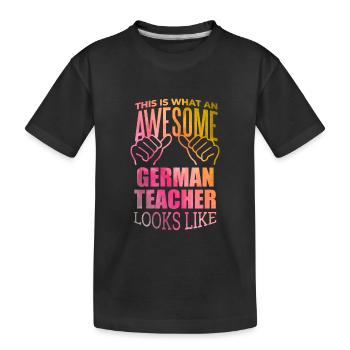 Deutsch - Kinder Premium Bio T-Shirt - Schwarz - Vorne
