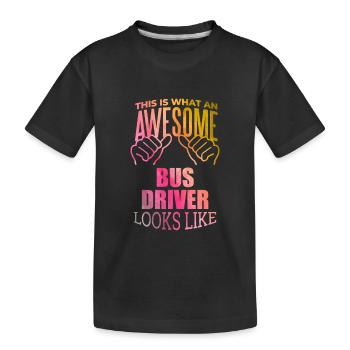 Chauffeur de bus Chauffeur de bus Chauffeur d’autobus - T-shirt bio Premium Enfant - noir - Devant