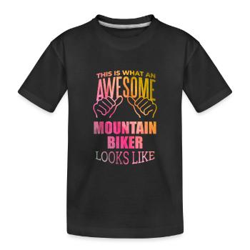 Mountainbiker, Mountainbiker, Mountainbiker, Mountainbiker - Kinder Premium Bio T-Shirt - Schwarz - Vorne
