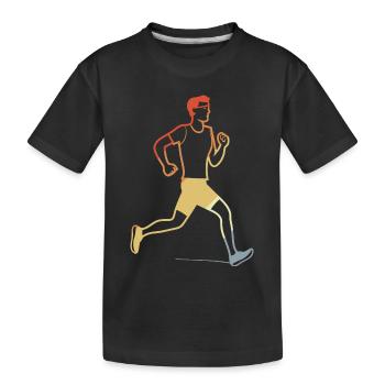 Retro Jogger Sketch - Kids' Premium Organic T-Shirt - black - Front