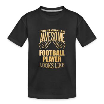 Football Football Football - Kids' Premium Organic T-Shirt - black - Front