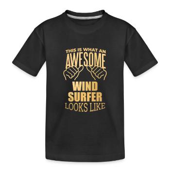 Windsurfing - Kids' Premium Organic T-Shirt - black - Front