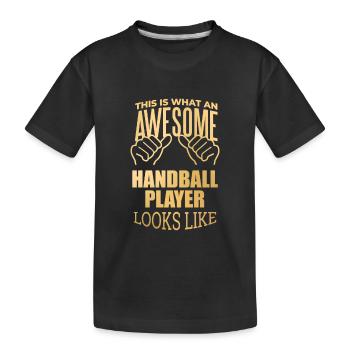 handball - T-shirt bio Premium Enfant - noir - Devant