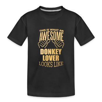 Esel - Kinder Premium Bio T-Shirt - Schwarz - Vorne
