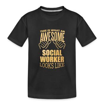 Social Worker - Kids' Premium Organic T-Shirt - black - Front