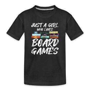 Juste une fille qui adore les jeux de société - Jeu de société - T-shirt bio Premium Enfant - noir - Devant