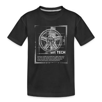Dessin de la roue de l’accordeur - Icône de réglage et de jantes - T-shirt bio Premium Enfant - noir - Devant