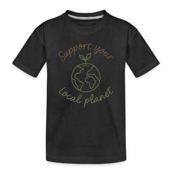 Soutenez votre planète locale – Eco-Style - T-shirt bio Premium Enfant - noir - Devant